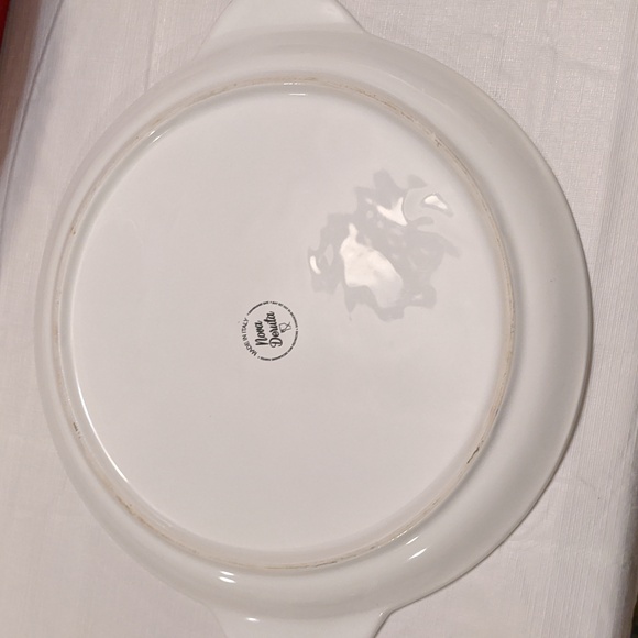 Floral Platter Italian Round Ceramic Serving Platter Handles Nova Deruta Large - Picture 6 of 8